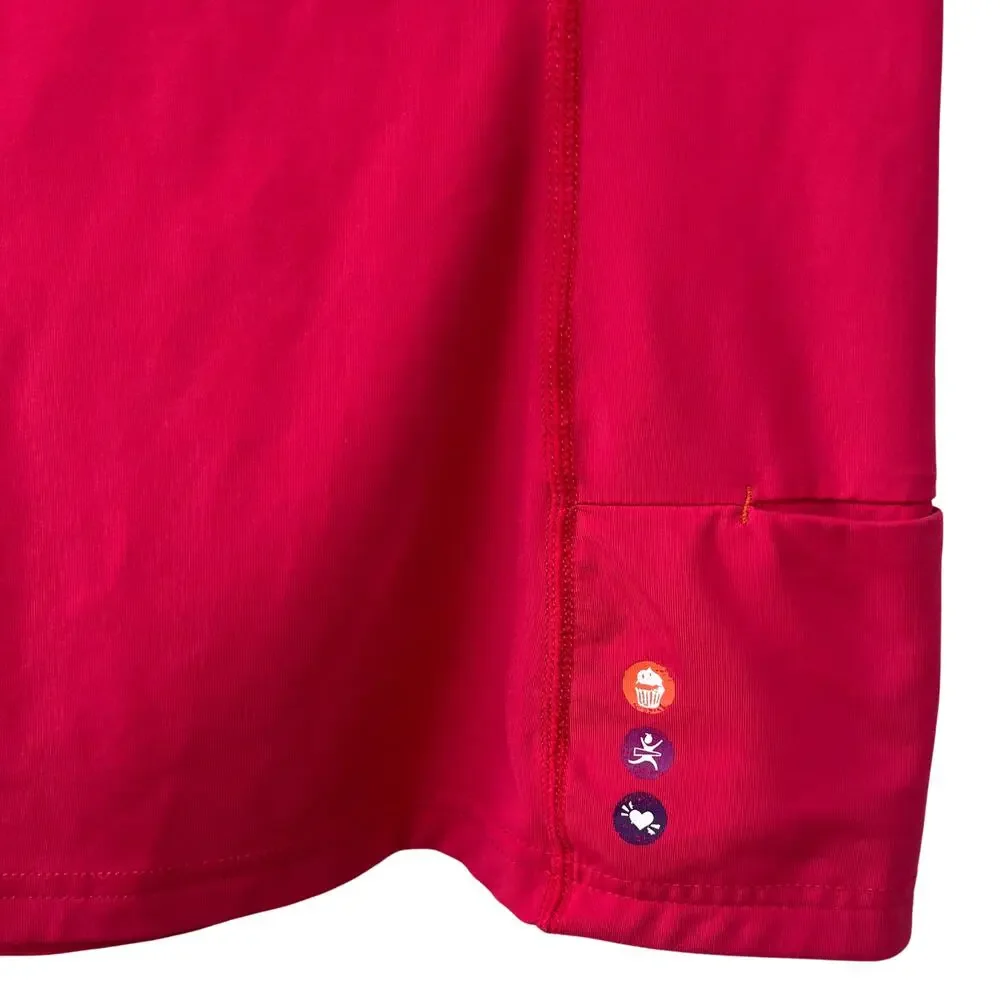 Title Nine Athletic Tee Shirt Pink Nylon Stretch Short Sleeve Pocket Small - Picture 4 of 6